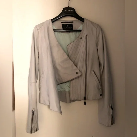 Maison Scotch mint leather jacket - Picture 3 of 16